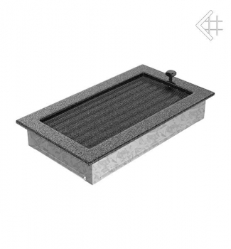 Kamin-Lüftungsgitter, 17x30cm schwarz/silber – mit Lamellen