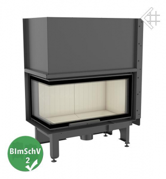 *EEK A - Eck-Kamineinsatz Kratki NADIA/14/L/BS/G mit Schiebetür und Seitenscheibe links - 14 kW