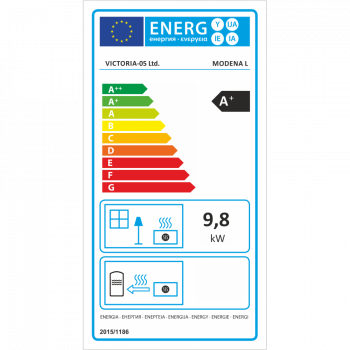 EEK A+ Kaminofen Victoria Modena L schwarz - 9,76kW mit XXL-Sichtscheibe + Zulassung AT