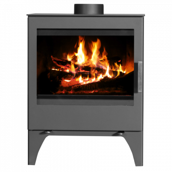 EEK A+ Kaminofen Victoria Modena L schwarz - 9,76kW mit XXL-Sichtscheibe + Zulassung AT