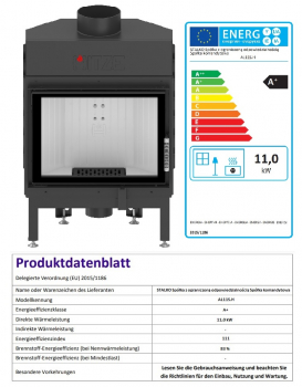 EEK A+ - Kamineinsatz HITZE Albero AL11S.H DECO -11kW