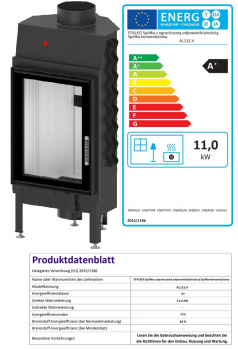 EEK A+ - Kamineinsatz HITZE Albero AL11S.V DECO extra hohe Sichtscheibe -11kW