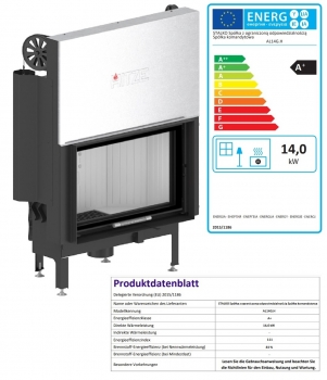 EEK A+ - Kamineinsatz HITZE Albero AL14G.H DECO mit Schiebetür -14kW