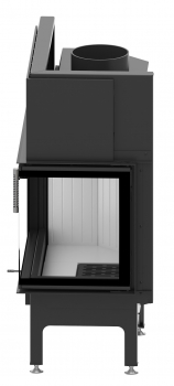EEK A+ - Eck-Kamineinsatz Albero AL14R.H DECO mit Seitenglas rechts -14kW