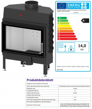 EEK A+ - Kamineinsatz HITZE Albero AL14S.H DECO -14kW