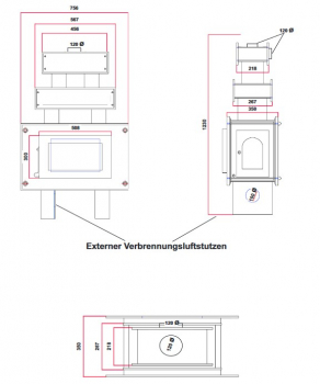 EEK A+ Kaminofen Globe Fire Atria - 6,8kW