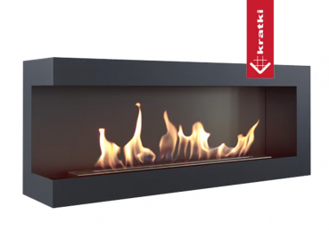 Echtfeuer-Dekokamin Wandkamin Bioethanol Eckkamin DELTA links - 120 cm