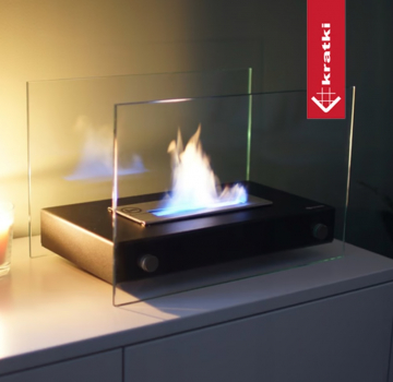 Preview: Echtfeuer-Dekokamin Bioethanol Kamin Freistehend HOTEL - schwarz