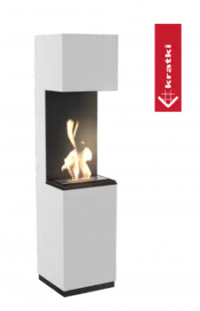 Echtfeuer-Dekokamin Bioethanolkamin SIERRA - weiß