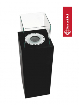 Echtfeuer-Dekokamin Bioethanol Kamin Freistehend TOWER - schwarz