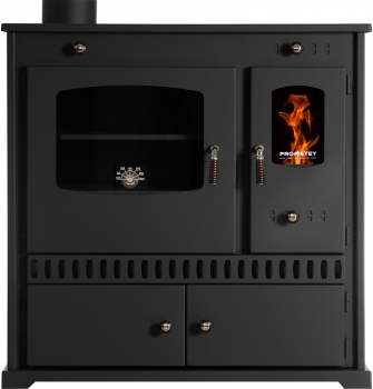 EEK A+ Küchenofen Holzherd Perfect ECO schwarz, linke Version - 7 kW Dauerbrandherd