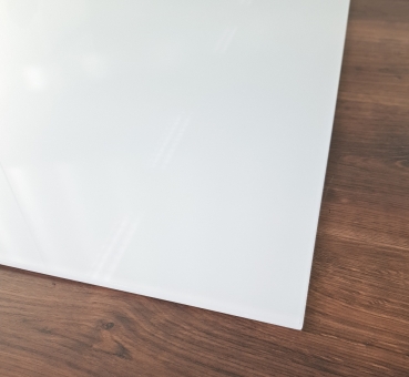 Fünfeck 100x100cm Glas weiß - Funkenschutzplatte Kaminbodenplatte Glasplatte Ofenunterlage