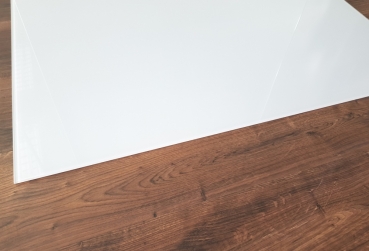 Saisonplatte Rechteck 110x50cm Glas weiß - Kamin-Vorlegeplatte Funkenschutzplatte Kaminbodenplatte Glasplatte