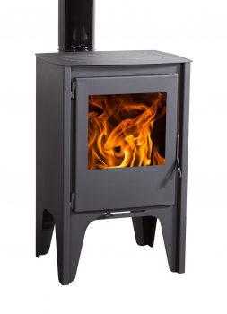 EEK A+ Kaminofen Juan Panadero Frankfurt ECODESIGN mit Herdplatte - 7,4 kW [Wirkungsgrad 90%!] Rauchrohr hinten