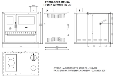 Wasserführender Premium-Küchenofen Holzherd GT W10 creme !Cerankochfeld!+!Edelstahlbackfach!-Dauerbrandherd - 13,3kW