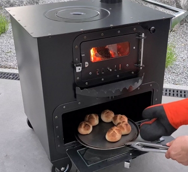 Garten-Backofen mit Herdplatte Gartenküche "Elise" Zeltofen Pizzaofen