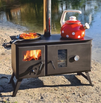 Outdoor-Küchenherd "Traudel" - Holzbackofen, Gartenkamin, Zeltofen, Brotbackofen, Pizza-Ofen