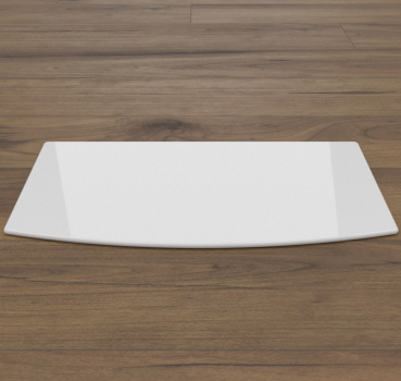 Segmentbogen 100x60cm Glas weiß - Funkenschutzplatte Kaminbodenplatte Glasplatte