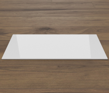 Saisonplatte Rechteck 120x40cm Glas weiß - Kamin-Vorlegeplatte Funkenschutzplatte Kaminbodenplatte Glasplatte