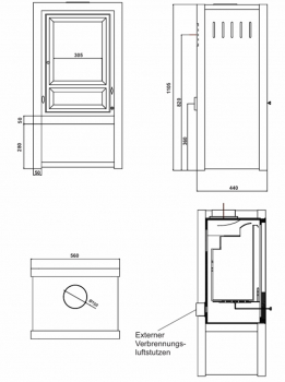 EEK A - Kaminofen Globe Fire LUNA II L Naturstein - 7,9 kW