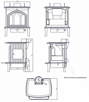 EEK A - Kaminofen Globe Fire MERCURY - 7,7 kW