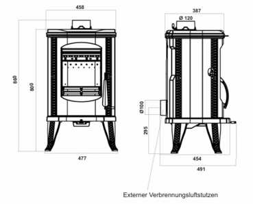 EEK A - Gusskaminofen Globe Fire Sirius - 6kW EcoDesign
