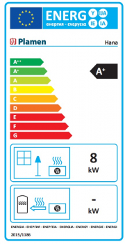 EEK A+ Gusskaminofen Plamen Hana gussgrau - 8kW