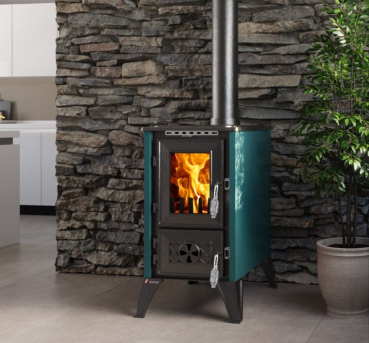EEK A - Kaminofen mit Herdplatte 806 IGLO grün - 10,6kW