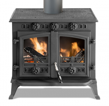 EEK A - Gusskaminofen mit Flügeltüren Modell JA006, Holz&Kohle - 9,8kW