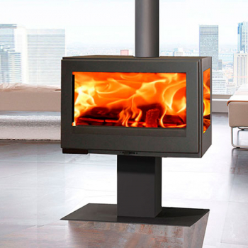 EEK A 3-Scheiben-Design-Kaminofen Panadero HARMONIE EcoDesign -7,2kW raumluftunbah.