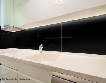 100x40cm Glas schwarz - Echtglas-Küchenrückwand Spritzschutz Herd Fliesenspiegel Glasplatte Rückwand