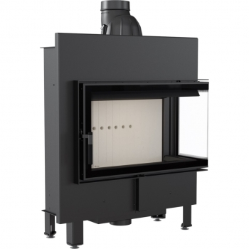 EEK A+ Eck-Kamineinsatz Kratki LUCY/14/SLIM/P/BS mit Seitenglas rechts - 10kW
