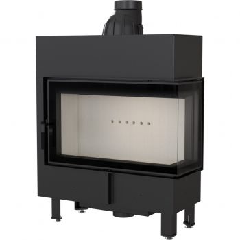 *EEK A+ Eck-Kamineinsatz Kratki LUCY/14/SLIM/P/BS mit Seitenglas rechts - 10kW