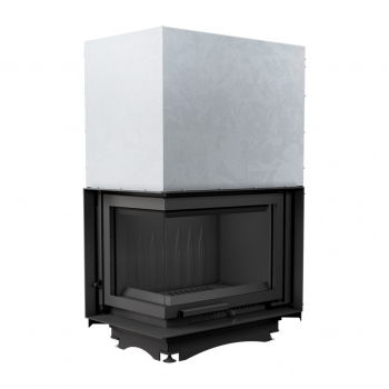 *EEK A - Eck-Guss-Kamineinsatz Kratki MAJA/L/BS/150/G !RR150mm! Hebetür mit Seitenglas links - 8kW + BIMSCHV II