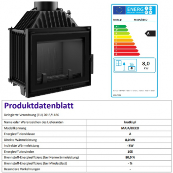 *EEK A Guss-Kamineinsatz Kratki MAJA/DECO - 8kW + BIMSCHV II