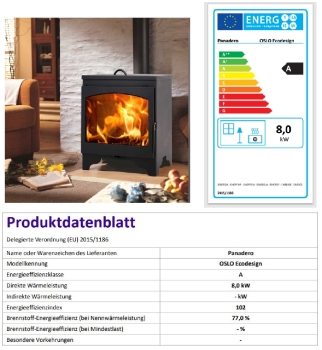 EEK A Kaminofen Panadero Oslo EcoDesign mit Herdplatte - 8,0 kW