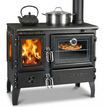 Preview: EEK A - Panorama-Holzherd Modell 214-3D mit 6,04kW - Viel Gusseisen!