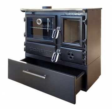 Preview: EEK A - Holzherd Modell 214 BOX links mit 6,04kW - Viel Gusseisen!