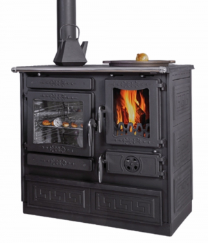 EEK A - Küchenofen Holzherd Globe Fire Alhena schwarz/ Anschluss links EcoDesign