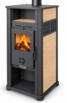 EEK A+ Kaminofen Ambasador 5.0 beige mit Keramikverkleidung - 7,9 kW