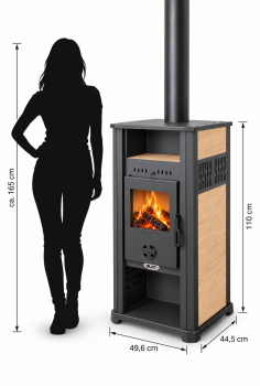 EEK A+ Kaminofen Ambasador 5.0 beige mit Keramikverkleidung - 7,9 kW