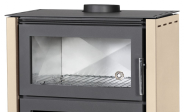 Preview: EEK A Kaminofen Victoria Modena F ivory mit Backfach + ext. Zuluft - 11,5 kW