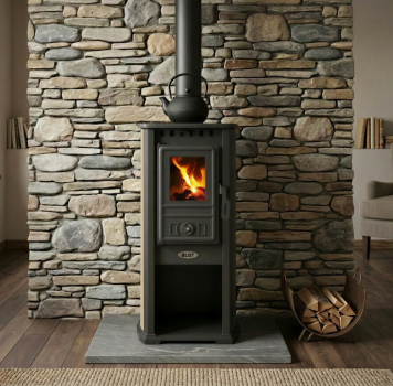 Preview: EEK A+ Kaminofen BERNA LUX G 4.0 creme mit 5,9 kW