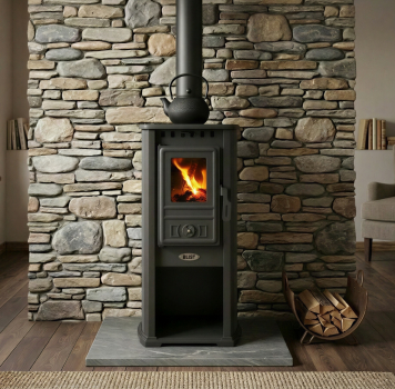 Preview: EEK A+ Kaminofen BERNA LUX G 4.0 anthrazit-grau mit 5,9 kW
