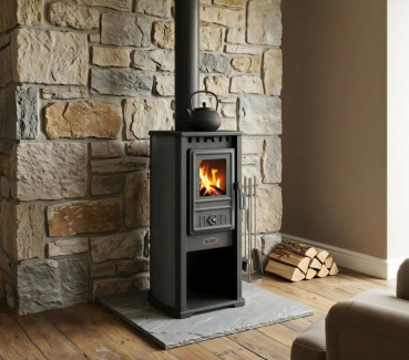 Preview: EEK A+ Kaminofen BERNA LUX G 4.0 anthrazit-grau mit 5,9 kW