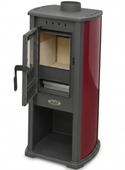 Preview: EEK A+ Kaminofen BERNA LUX G 4.0 rot mit 5,9 kW