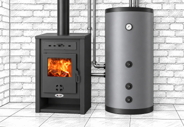 Preview: EEK A+ Wasserführender Kaminofen Blist B2 E 4.0 mit 9kW