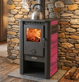Preview: EEK A Kaminofen Atene S 4.0 Keramik Rot mit 7,5 kW
