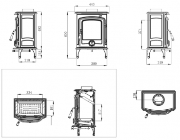 Preview: EEK A - Gusskaminofen PAULUS II mit 4,9 kW