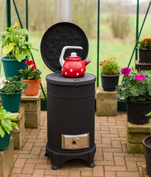 Outdoor Garten-Kaminofen Ofen Terrassenkamin „Gustav"- Zeltofen - Gewächshausheizung - Gewächshausofen